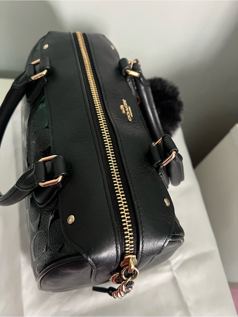 Coach Mini Bennett Satchel In Embossed Leather With Matching Wallet - Picture 5 of 11